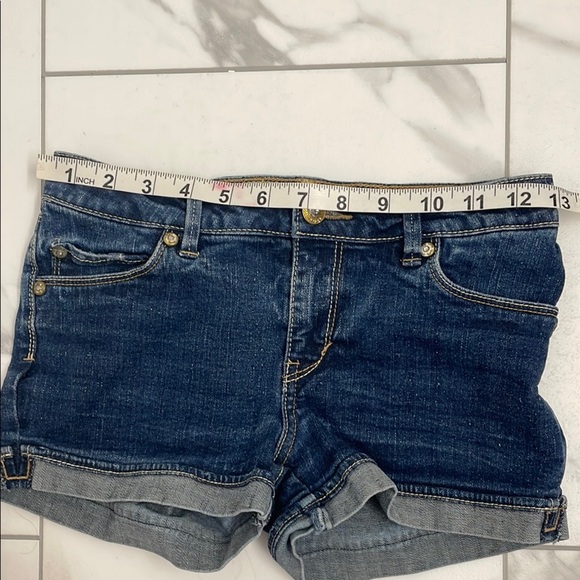 Girls Levi's Jean Shorts Distressed Gem Buttons Adjustable Waist Size 12 - Picture 8 of 15